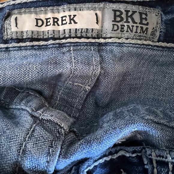 BKE Derek Jeans Straight Leg Blue Distressed Denim Rugged Classic Fit 30L - Picture 8 of 11